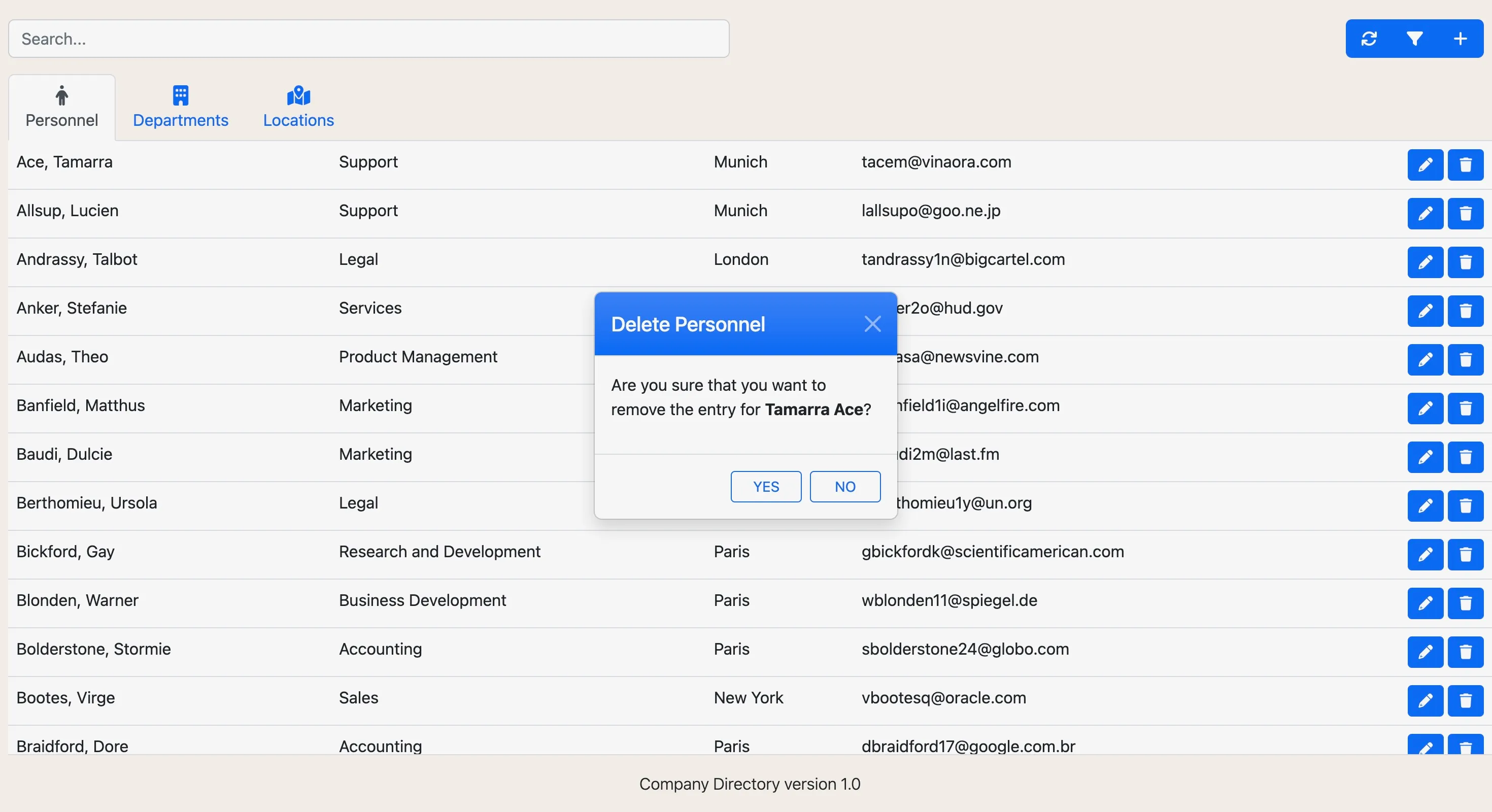 Company Directory Screenshot 3