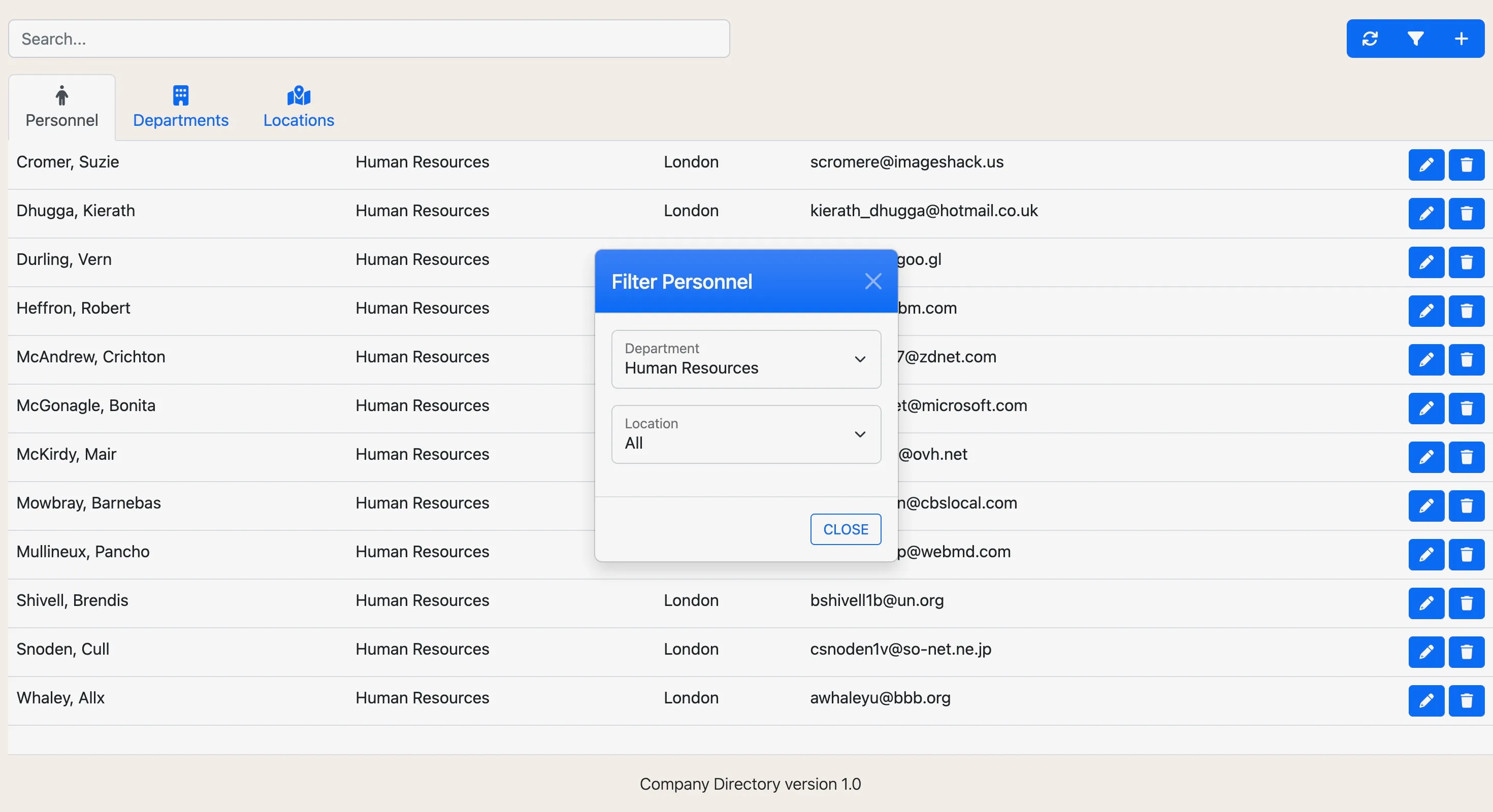 Company Directory Screenshot 4