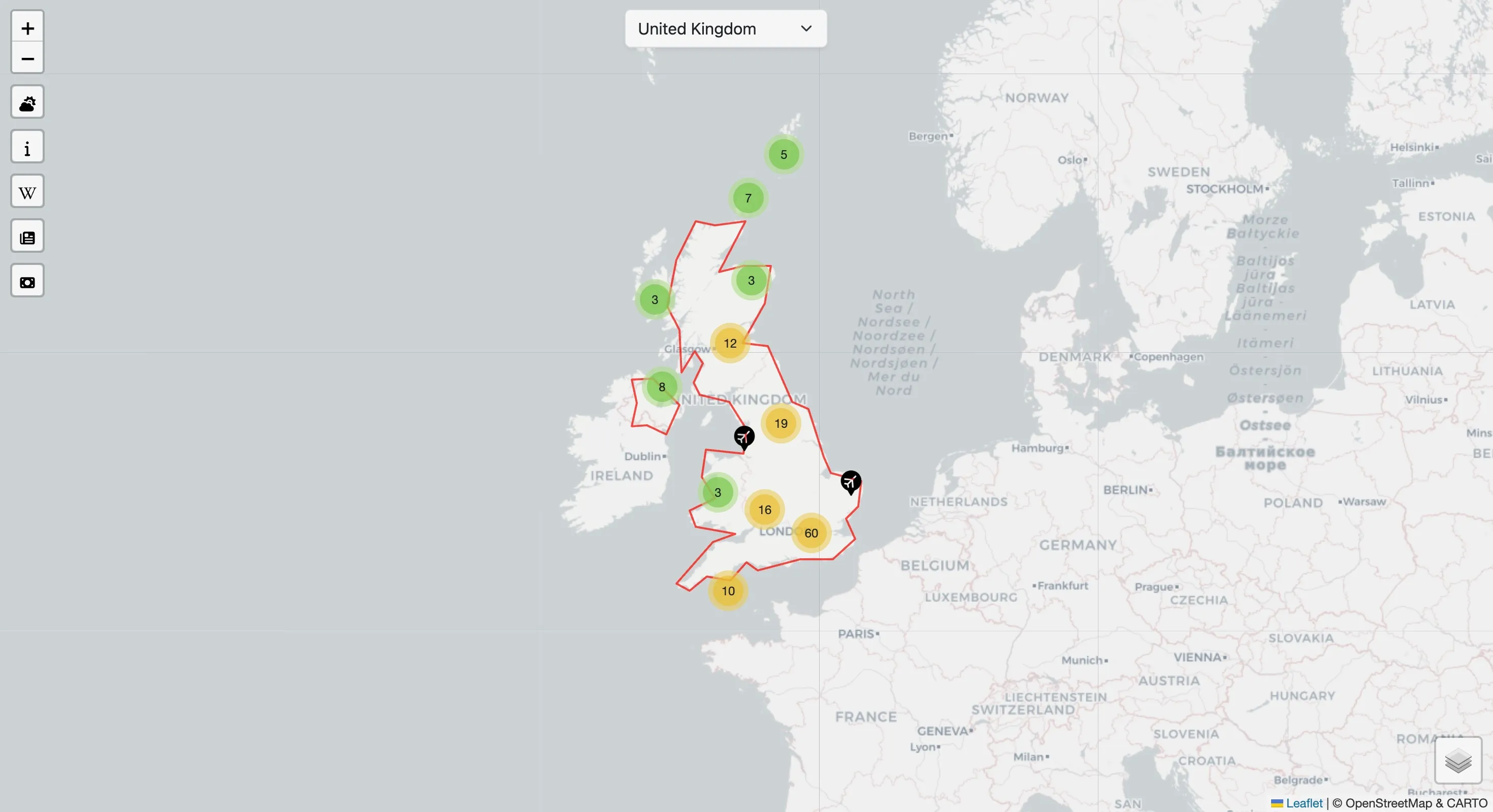 Gazetteer API map application